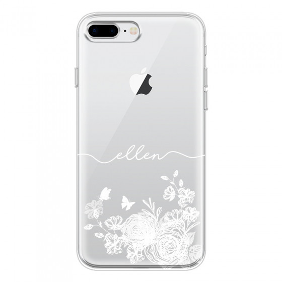APPLE - iPhone 8 Plus - Soft Clear Case - Handwritten White Lace