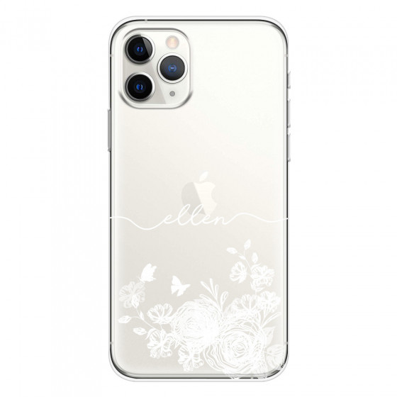 APPLE - iPhone 11 Pro - Soft Clear Case - Handwritten White Lace