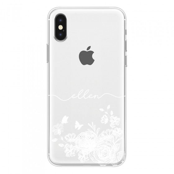 APPLE - iPhone XS - Soft Clear Case - Handwritten White Lace