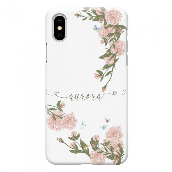 APPLE - iPhone XS - 3D Snap Case - Pink Rose Garden with Monogram