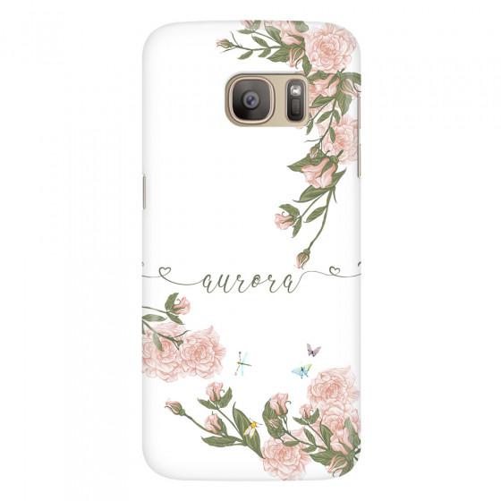 SAMSUNG - Galaxy S7 - 3D Snap Case - Pink Rose Garden with Monogram