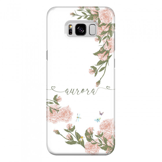 SAMSUNG - Galaxy S8 - 3D Snap Case - Pink Rose Garden with Monogram