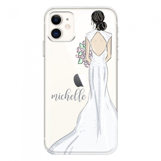 APPLE - iPhone 11 - Soft Clear Case - Bride To Be Blackhair Dark