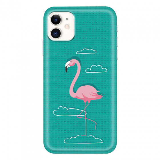 APPLE - iPhone 11 - Soft Clear Case - Cartoon Flamingo