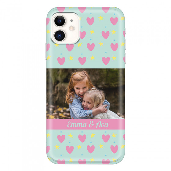 APPLE - iPhone 11 - Soft Clear Case - Heart Shaped Photo