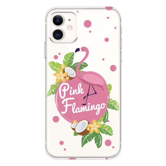 APPLE - iPhone 11 - Soft Clear Case - Pink Flamingo