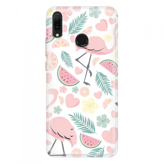 HUAWEI - Y9 2019 - Soft Clear Case - Tropical Flamingo III