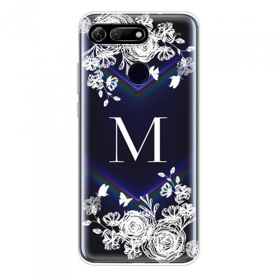 HONOR - Honor View 20 - Soft Clear Case - White Lace Monogram