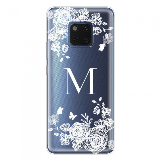 HUAWEI - Mate 20 Pro - Soft Clear Case - White Lace Monogram