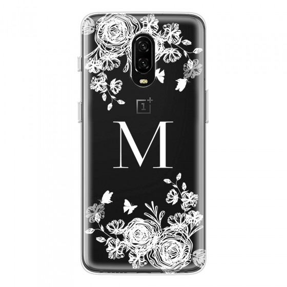 ONEPLUS - OnePlus 6T - Soft Clear Case - White Lace Monogram