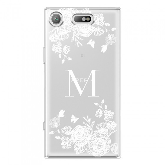 SONY - Sony XZ1 Compact - Soft Clear Case - White Lace Monogram