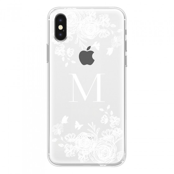 APPLE - iPhone XS - Soft Clear Case - White Lace Monogram