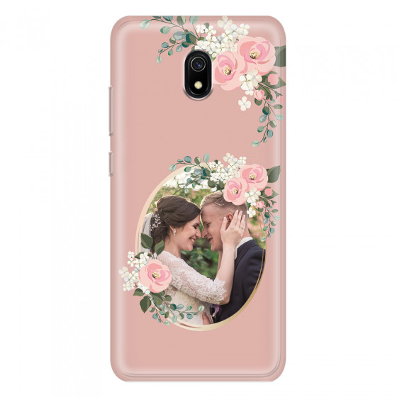 XIAOMI - Redmi 8A - Soft Clear Case - Pink Floral Mirror Photo