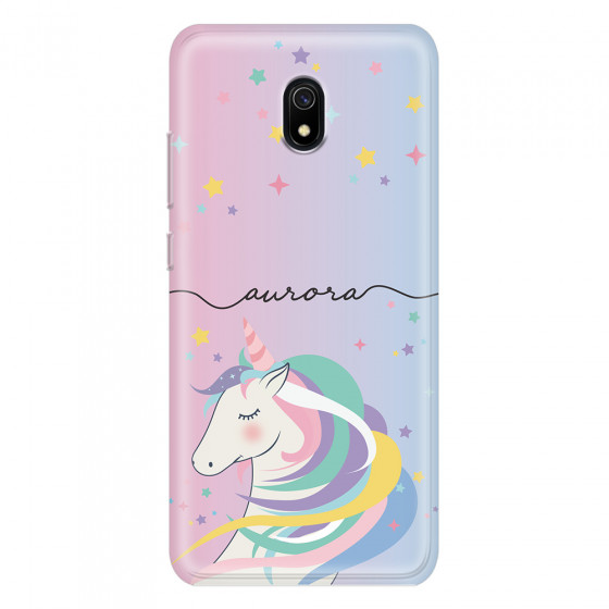 XIAOMI - Redmi 8A - Soft Clear Case - Pink Unicorn Handwritten