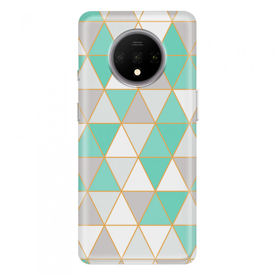 ONEPLUS - OnePlus 7T - Soft Clear Case - Green Triangle Pattern