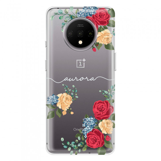 ONEPLUS - OnePlus 7T - Soft Clear Case - Light Red Floral Handwritten