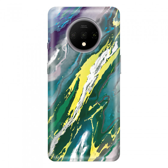 ONEPLUS - OnePlus 7T - Soft Clear Case - Marble Rainforest Green