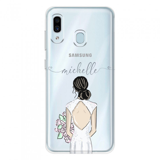 SAMSUNG - Galaxy A20 / A30 - Soft Clear Case - Bride To Be Blackhair II. Dark
