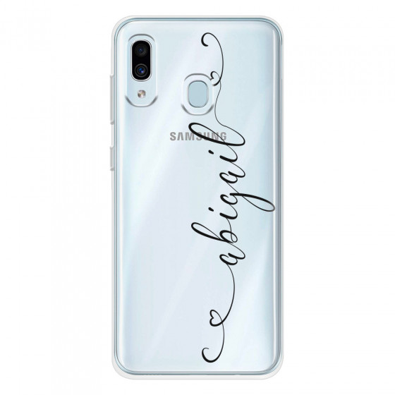 SAMSUNG - Galaxy A20 / A30 - Soft Clear Case - Dark Hearts Handwritten