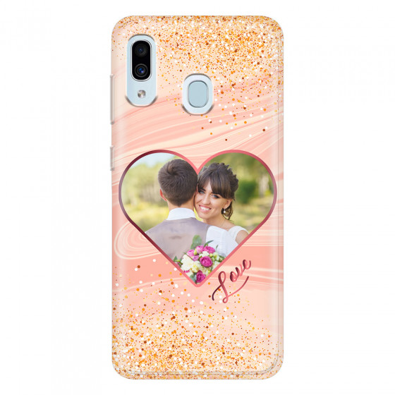 SAMSUNG - Galaxy A20 / A30 - Soft Clear Case - Glitter Love Heart Photo