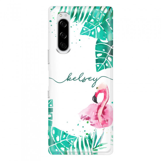 SONY - Sony Xperia 5 - Soft Clear Case - Flamingo Watercolor