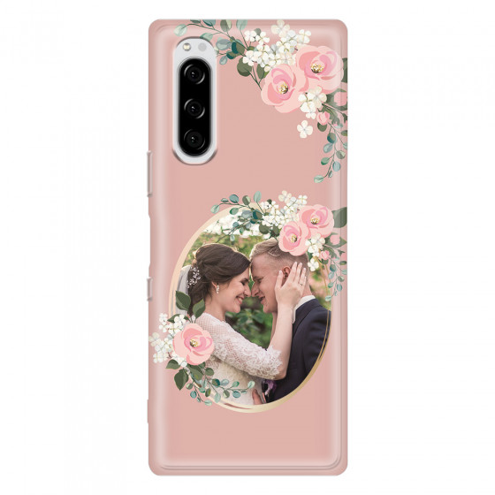 SONY - Sony Xperia 5 - Soft Clear Case - Pink Floral Mirror Photo