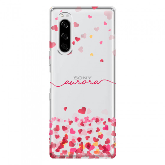 SONY - Sony Xperia 5 - Soft Clear Case - Scattered Hearts