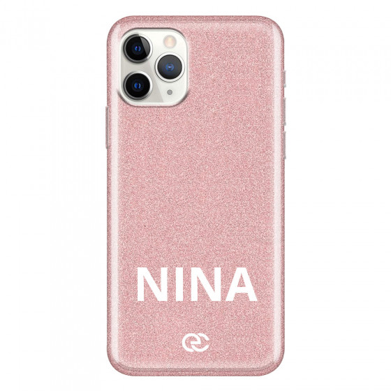 APPLE - iPhone 11 Pro Max - Soft Clear Case - Glitter Name Pink