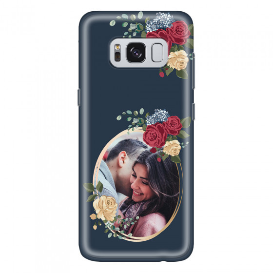 SAMSUNG - Galaxy S8 - Soft Clear Case - Blue Floral Mirror Photo