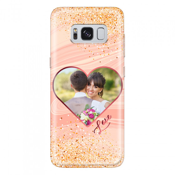 SAMSUNG - Galaxy S8 - Soft Clear Case - Glitter Love Heart Photo