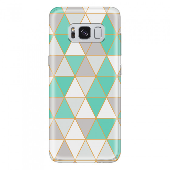 SAMSUNG - Galaxy S8 - Soft Clear Case - Green Triangle Pattern