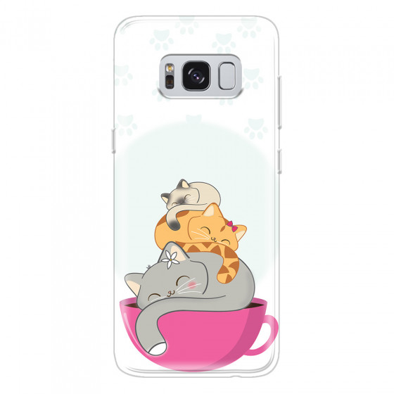 SAMSUNG - Galaxy S8 - Soft Clear Case - Sleep Tight Kitty