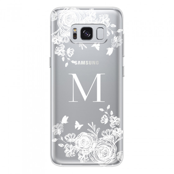 SAMSUNG - Galaxy S8 - Soft Clear Case - White Lace Monogram