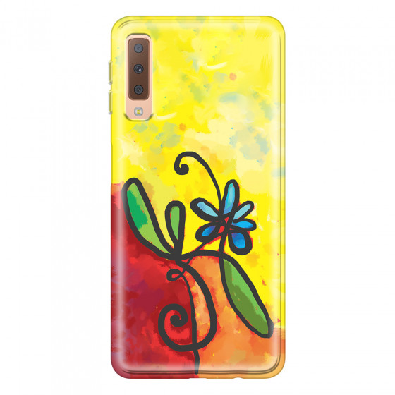 SAMSUNG - Galaxy A7 2018 - Soft Clear Case - Flower in Picasso Style