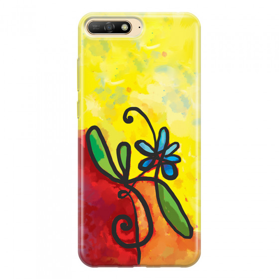 HUAWEI - Y6 2018 - Soft Clear Case - Flower in Picasso Style
