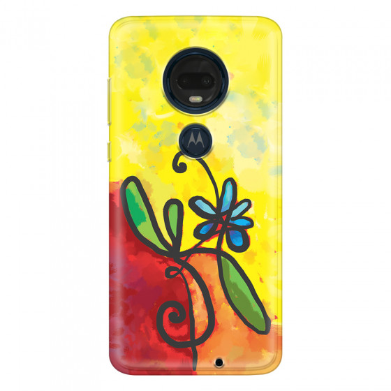 MOTOROLA by LENOVO - Moto G7 Plus - Soft Clear Case - Flower in Picasso Style