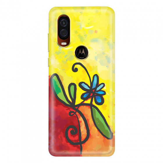 MOTOROLA by LENOVO - Moto One Vision - Soft Clear Case - Flower in Picasso Style