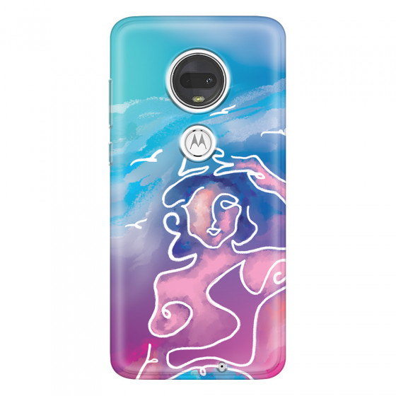 MOTOROLA by LENOVO - Moto G7 - Soft Clear Case - Lady With Seagulls