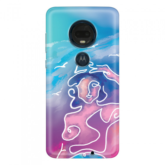MOTOROLA by LENOVO - Moto G7 Plus - Soft Clear Case - Lady With Seagulls