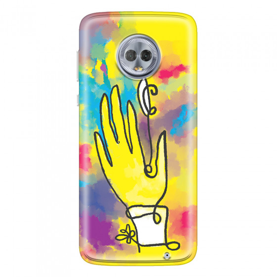 MOTOROLA by LENOVO - Moto G6 Plus - Soft Clear Case - Abstract Hand Paint