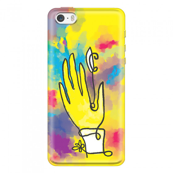 APPLE - iPhone 5S/SE - Soft Clear Case - Abstract Hand Paint