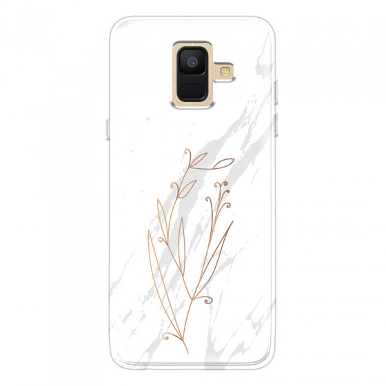 SAMSUNG - Galaxy A6 2018 - Soft Clear Case - White Marble Flowers