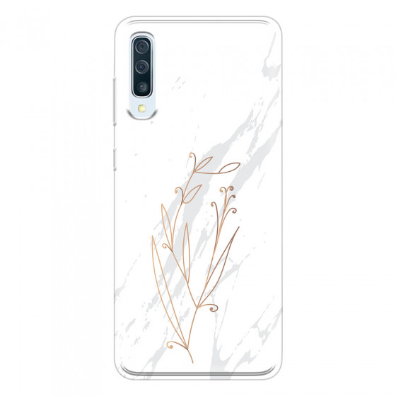 SAMSUNG - Galaxy A50 - Soft Clear Case - White Marble Flowers