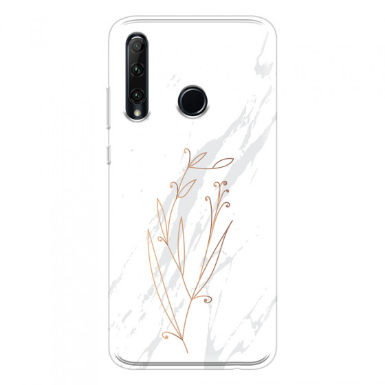 HONOR - Honor 20 lite - Soft Clear Case - White Marble Flowers