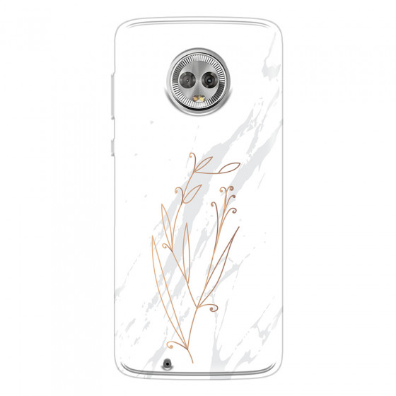 MOTOROLA by LENOVO - Moto G6 - Soft Clear Case - White Marble Flowers
