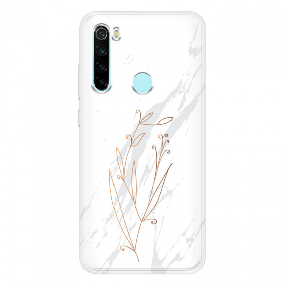 XIAOMI - Redmi Note 8 - Soft Clear Case - White Marble Flowers
