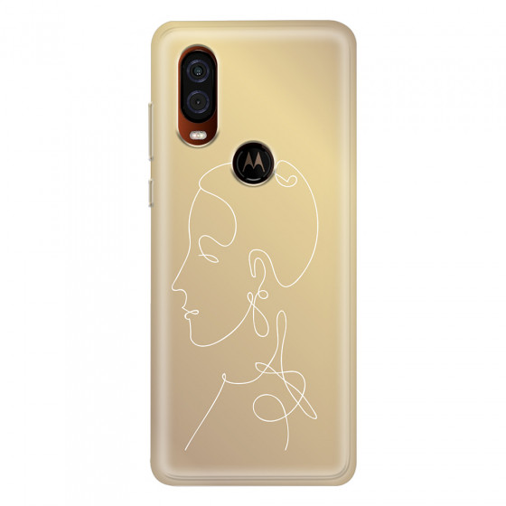 MOTOROLA by LENOVO - Moto One Vision - Soft Clear Case - Golden Lady