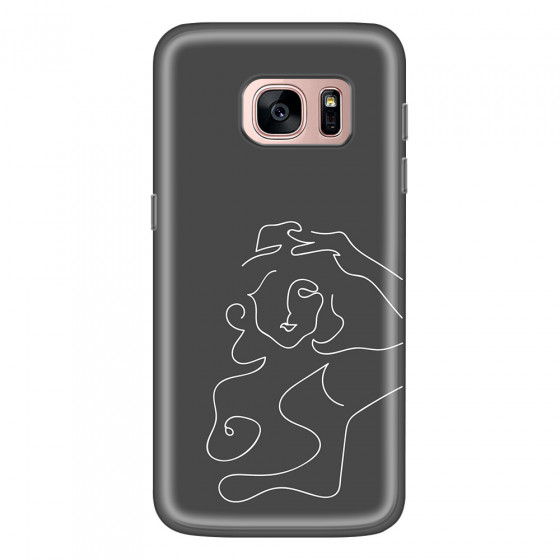 SAMSUNG - Galaxy S7 - Soft Clear Case - Grey Silhouette
