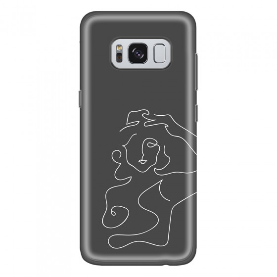 SAMSUNG - Galaxy S8 Plus - Soft Clear Case - Grey Silhouette