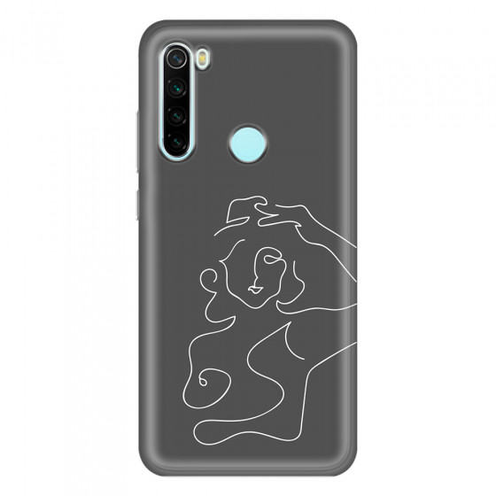 XIAOMI - Redmi Note 8 - Soft Clear Case - Grey Silhouette